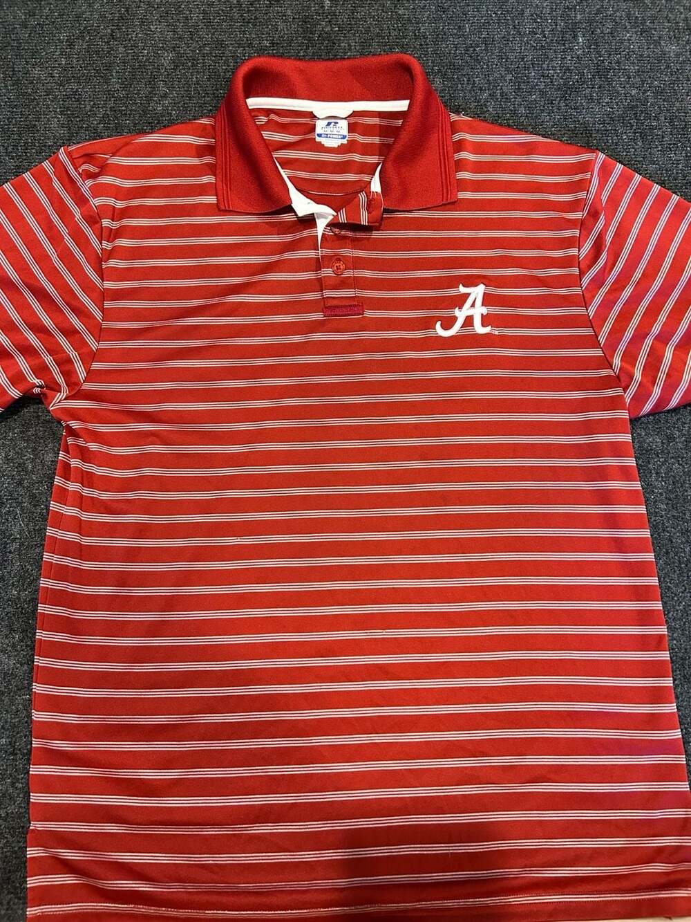 Russell Athletic Alabama Crimson Tide Dri-Power Striped Polo Shirt